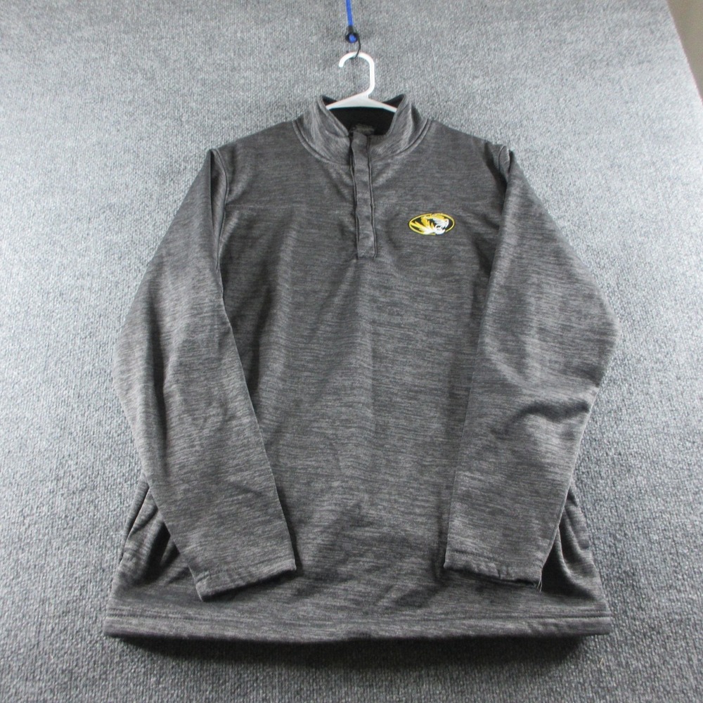 Missouri Tigers‎ Sweatshirt Mens L Gray NCAA Football Colosseum Quarter Snap